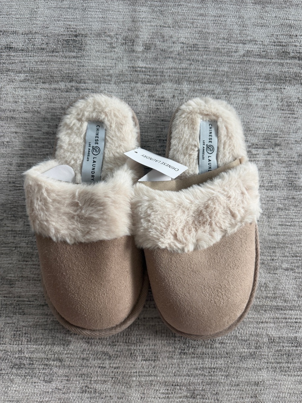 Chinese Laundry Faux Fur Slippers XS/S NWT
